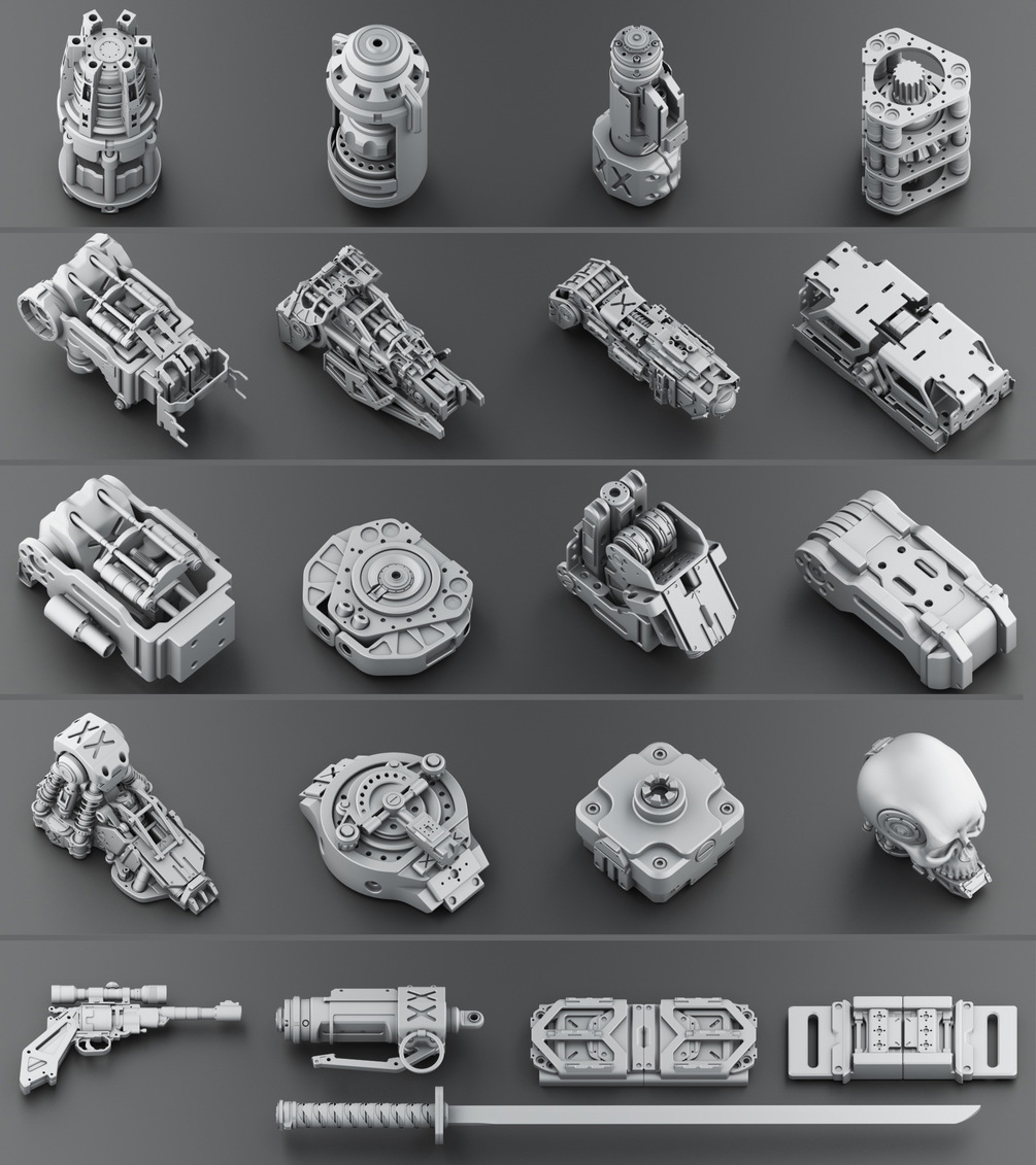 Download 300 Free Kitbash 3D Model Part Vol 2 - 3 | 3DArt