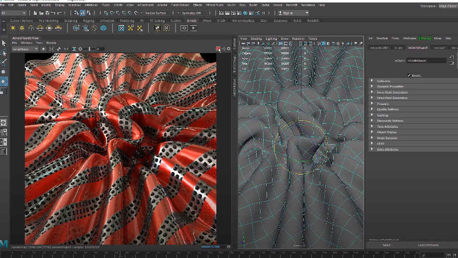 Cloth Procedural Shading In Maya & Arnold Renderer - 3DArt