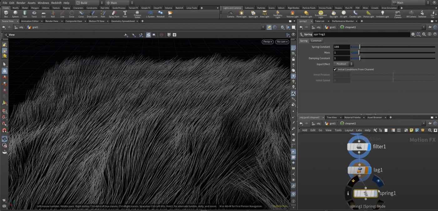 How to animate hair or grass in Houdini 3DArt